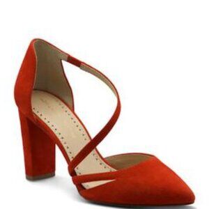 295) Adrienne Vittadini Cross-Strap Stretch Padded Strappy size 7.5